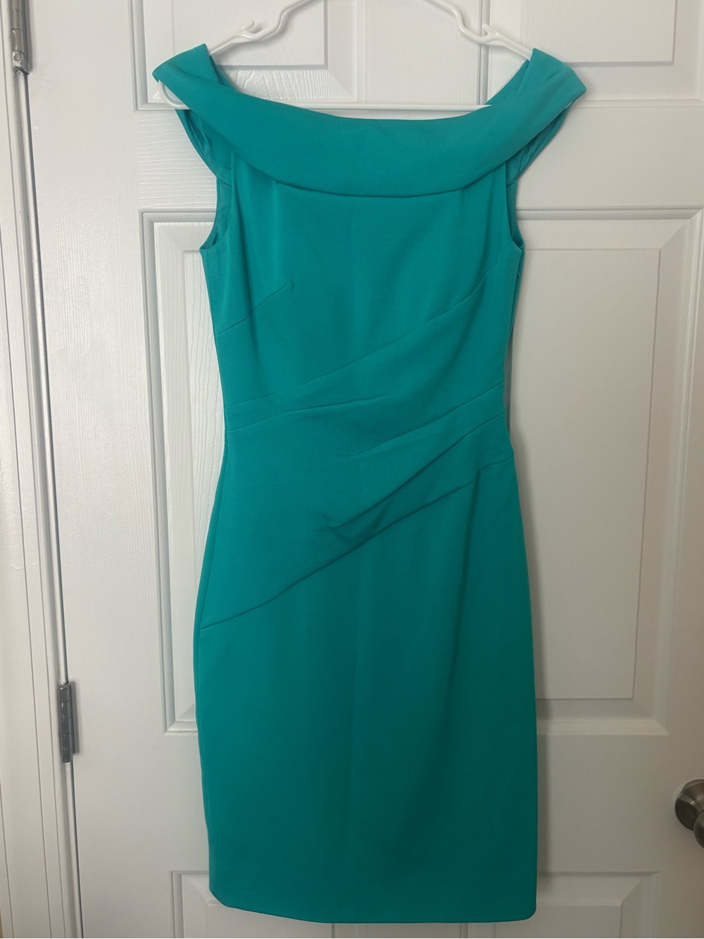 Karen Millen Teal One-Shoulder Sheath Dress